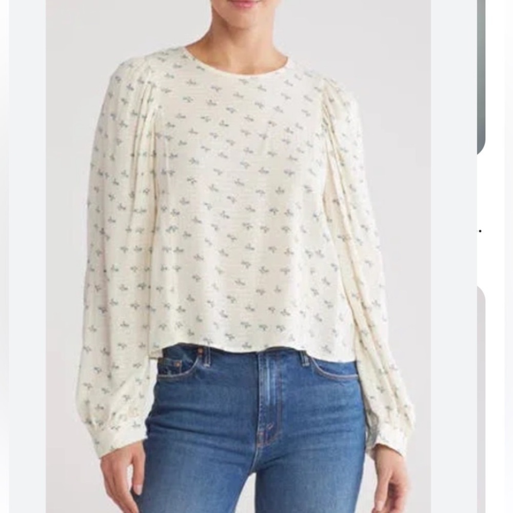 NWOT - Melrose and Market Balloon Sleeve Popover Top - Size Large